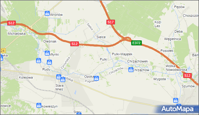 mapa Pulki, Pulki na mapie Targeo