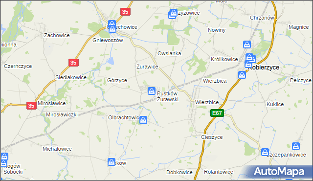 mapa Pustków Żurawski, Pustków Żurawski na mapie Targeo