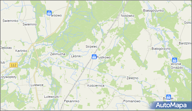 mapa Pustkowo gmina Białogard, Pustkowo gmina Białogard na mapie Targeo