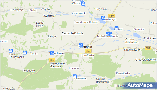 mapa Rachanie, Rachanie na mapie Targeo