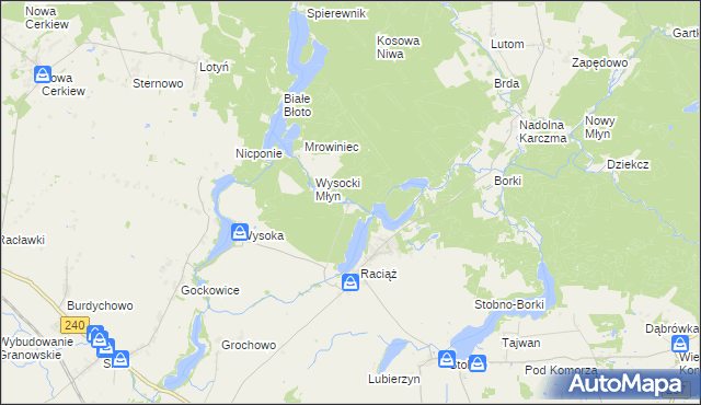 mapa Raciąski Młyn, Raciąski Młyn na mapie Targeo