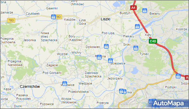 mapa Rączna, Rączna na mapie Targeo