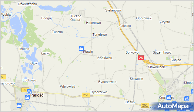 mapa Radłówek, Radłówek na mapie Targeo