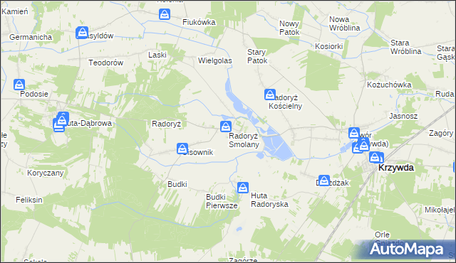 mapa Radoryż Smolany, Radoryż Smolany na mapie Targeo