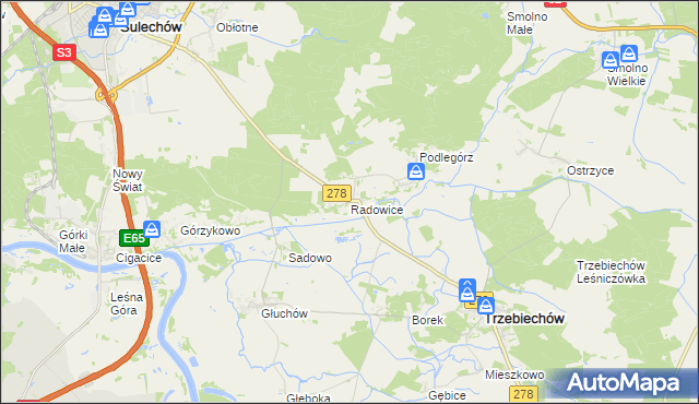 mapa Radowice, Radowice na mapie Targeo
