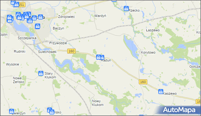 mapa Raduń gmina Choszczno, Raduń gmina Choszczno na mapie Targeo