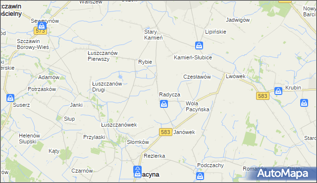 mapa Radycza, Radycza na mapie Targeo