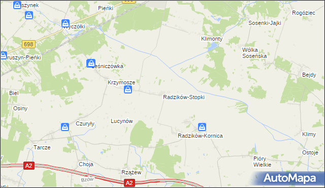 mapa Radzików-Stopki, Radzików-Stopki na mapie Targeo