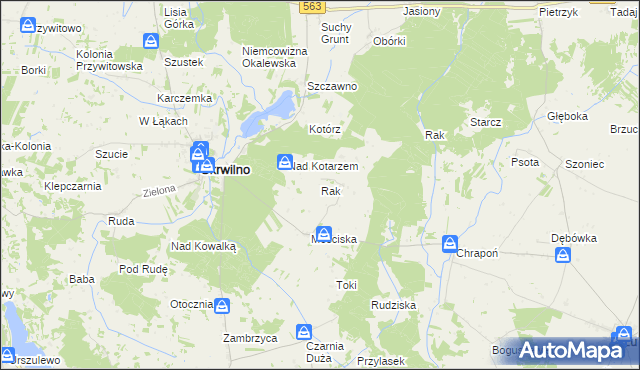 mapa Rak gmina Skrwilno, Rak gmina Skrwilno na mapie Targeo
