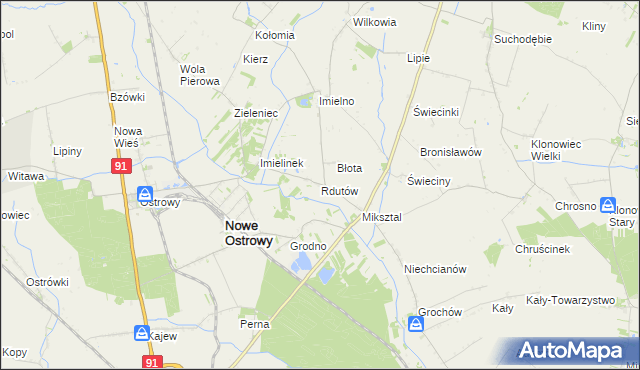 mapa Rdutów gmina Nowe Ostrowy, Rdutów gmina Nowe Ostrowy na mapie Targeo