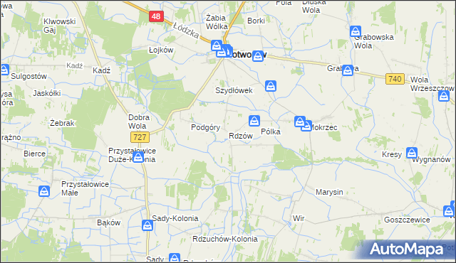 mapa Rdzów, Rdzów na mapie Targeo