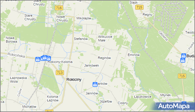 mapa Reginów, Reginów na mapie Targeo