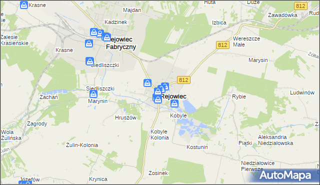 mapa Rejowiec powiat chełmski, Rejowiec powiat chełmski na mapie Targeo