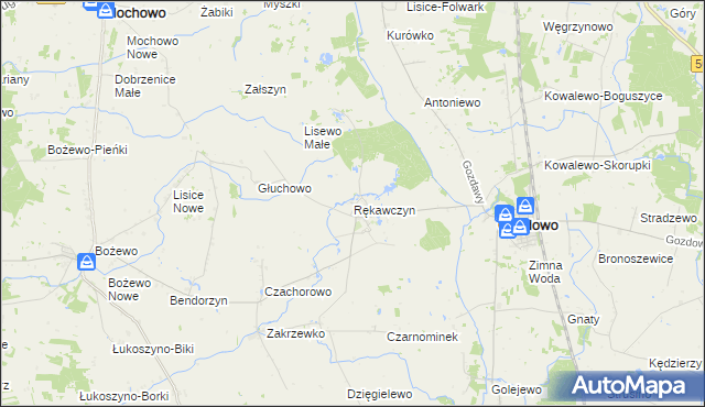 mapa Rękawczyn gmina Gozdowo, Rękawczyn gmina Gozdowo na mapie Targeo