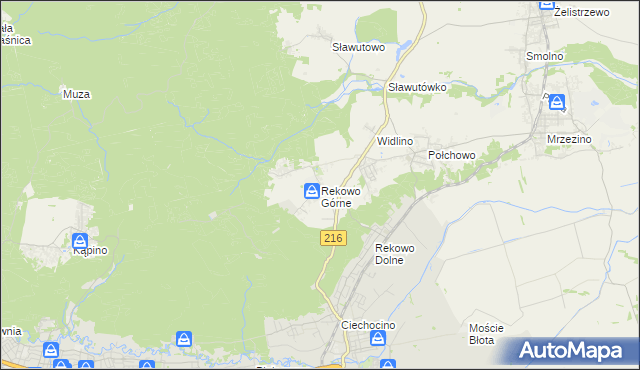mapa Rekowo Górne, Rekowo Górne na mapie Targeo