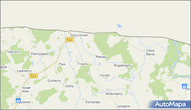 mapa Retowy, Retowy na mapie Targeo