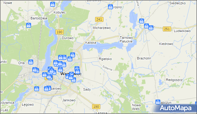 mapa Rgielsko, Rgielsko na mapie Targeo