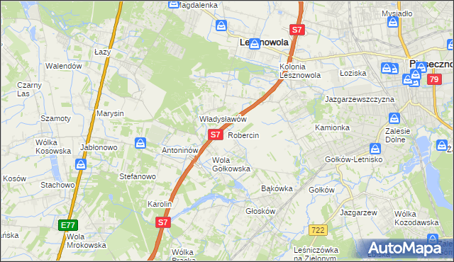 mapa Robercin, Robercin na mapie Targeo