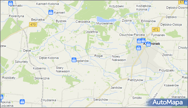 mapa Rogal gmina Koźminek, Rogal gmina Koźminek na mapie Targeo