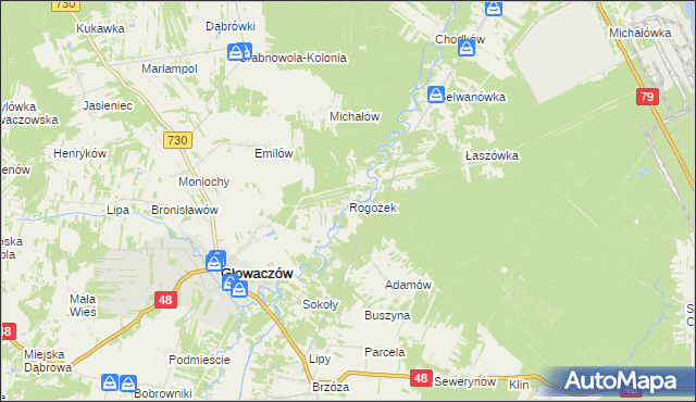 mapa Rogożek, Rogożek na mapie Targeo