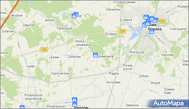 mapa Rosławowice, Rosławowice na mapie Targeo