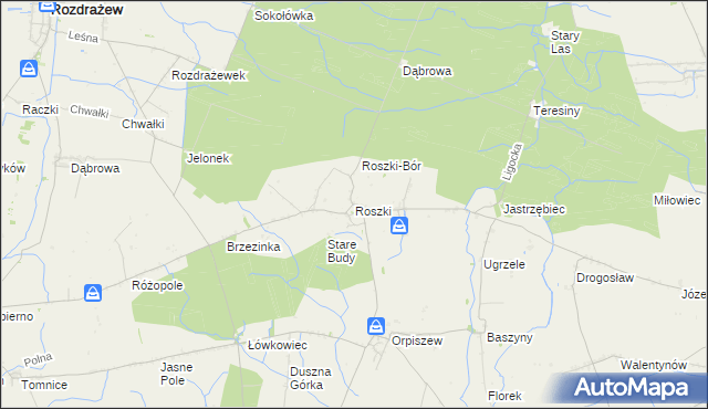 mapa Roszki, Roszki na mapie Targeo
