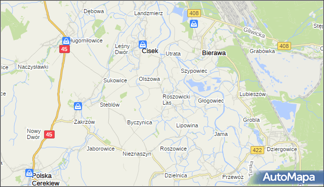 mapa Roszowicki Las, Roszowicki Las na mapie Targeo
