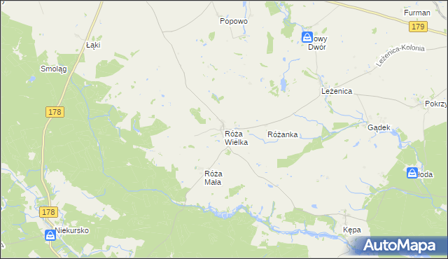 mapa Róża Wielka, Róża Wielka na mapie Targeo