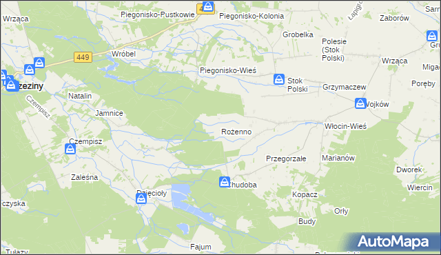 mapa Rożenno, Rożenno na mapie Targeo