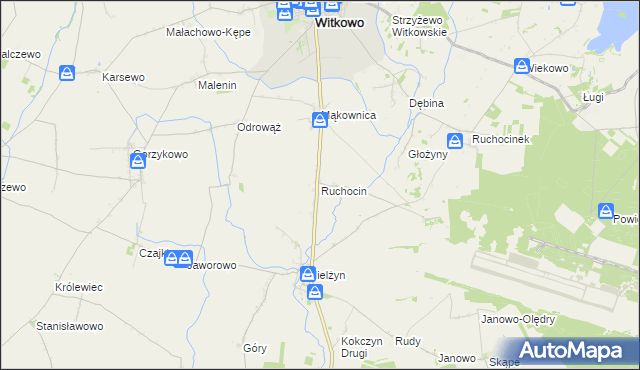 mapa Ruchocin, Ruchocin na mapie Targeo