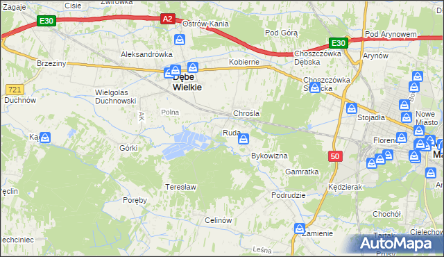 mapa Ruda gmina Dębe Wielkie, Ruda gmina Dębe Wielkie na mapie Targeo