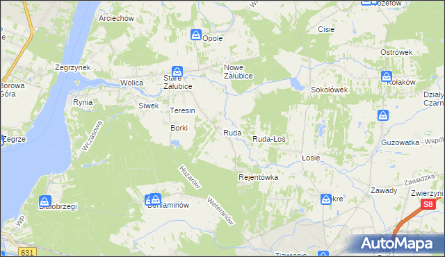 mapa Ruda gmina Radzymin, Ruda gmina Radzymin na mapie Targeo