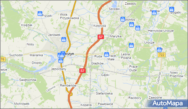 mapa Ruda gmina Tarczyn, Ruda gmina Tarczyn na mapie Targeo