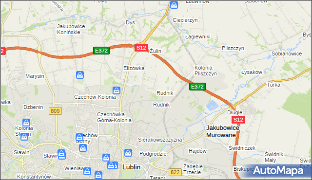 mapa Rudnik gmina Wólka, Rudnik gmina Wólka na mapie Targeo
