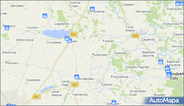 mapa Ruszkowo gmina Dobrzyń nad Wisłą, Ruszkowo gmina Dobrzyń nad Wisłą na mapie Targeo