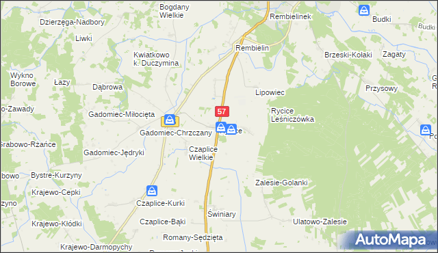 mapa Rycice, Rycice na mapie Targeo