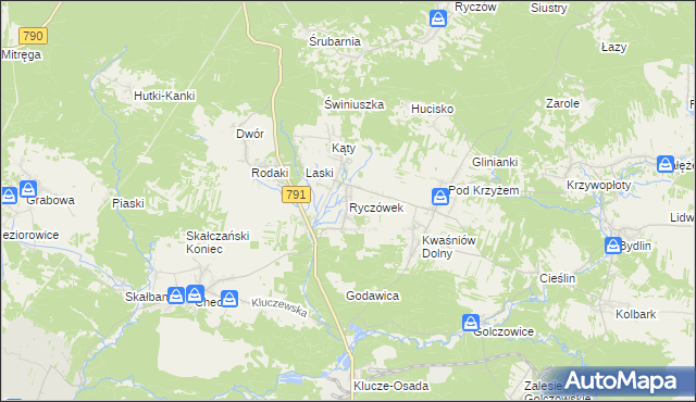 mapa Ryczówek, Ryczówek na mapie Targeo