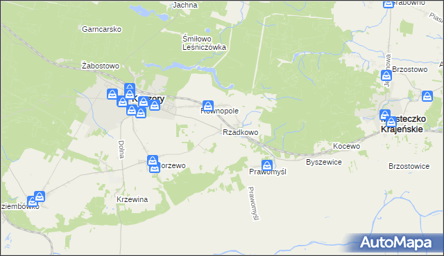 mapa Rzadkowo, Rzadkowo na mapie Targeo