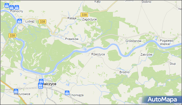 mapa Rzeczyca gmina Środa Śląska, Rzeczyca gmina Środa Śląska na mapie Targeo