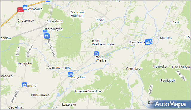 mapa Rzeki Wielkie, Rzeki Wielkie na mapie Targeo