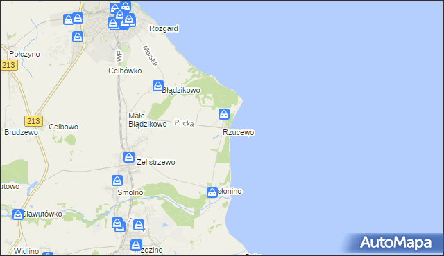 mapa Rzucewo, Rzucewo na mapie Targeo