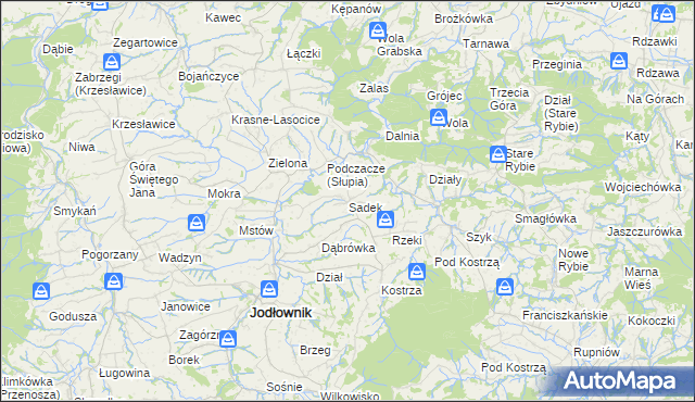 mapa Sadek gmina Jodłownik, Sadek gmina Jodłownik na mapie Targeo