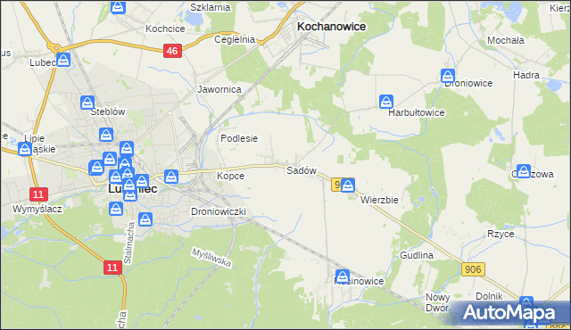 mapa Sadów, Sadów na mapie Targeo