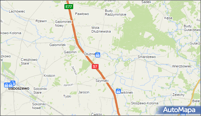 mapa Sarbiewo gmina Baboszewo, Sarbiewo gmina Baboszewo na mapie Targeo