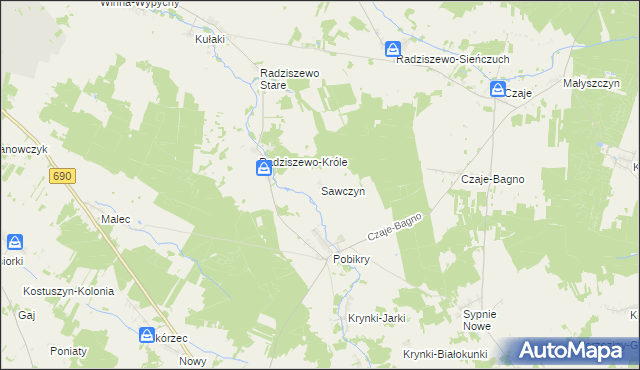 mapa Sawczyn, Sawczyn na mapie Targeo