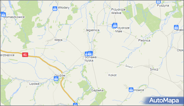 mapa Ścinawa Mała, Ścinawa Mała na mapie Targeo