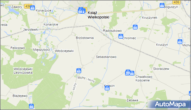 mapa Sebastianowo, Sebastianowo na mapie Targeo
