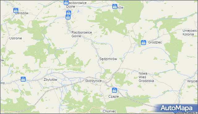 mapa Sędzimirów, Sędzimirów na mapie Targeo