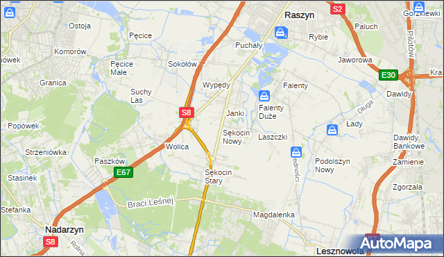 mapa Sękocin Nowy, Sękocin Nowy na mapie Targeo