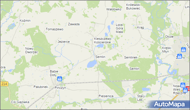 mapa Semlin gmina Zblewo, Semlin gmina Zblewo na mapie Targeo